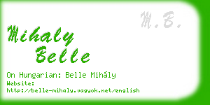 mihaly belle business card
